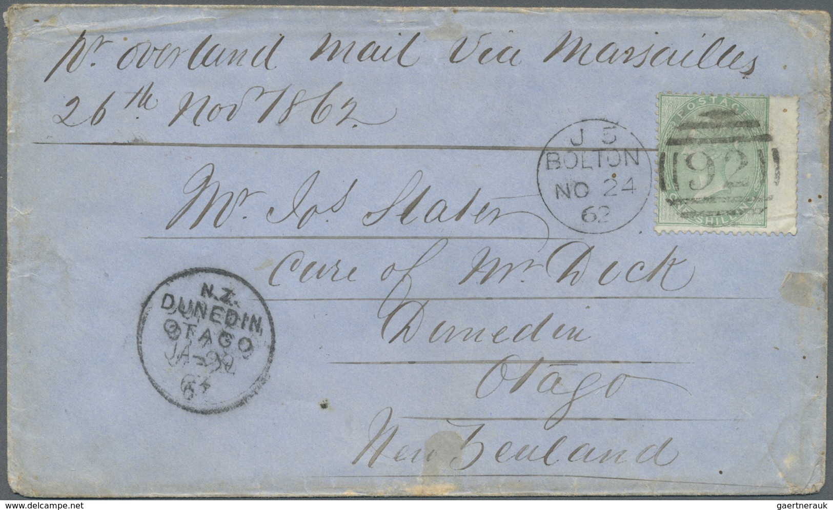 Br Großbritannien: 1860/1882 (ca.), Accumulation With 18 Covers Addressed To NEW ZEALAND With Many Diff - Autres & Non Classés