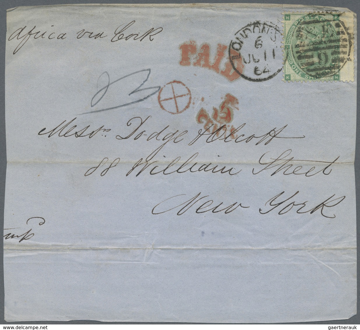 Brfst Großbritannien: 1863/1866, Assortment Of 28 Fronts/large Fragments Addressed To New York, Franked Wi - Autres & Non Classés