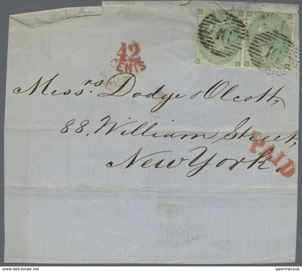 Brfst Großbritannien: 1863/1866, Assortment Of 28 Fronts/large Fragments Addressed To New York, Franked Wi - Autres & Non Classés