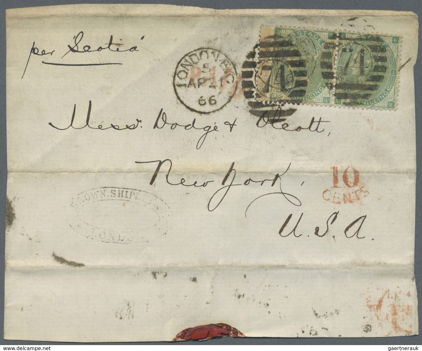 Brfst Großbritannien: 1863/1866, Assortment Of 28 Fronts/large Fragments Addressed To New York, Franked Wi - Autres & Non Classés