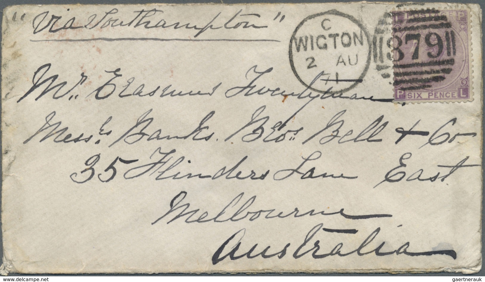 Br Großbritannien: 1866/1872 (ca.), Unusual Lot With 15 Covers Addressed To Victoria/Australia Mostly A - Autres & Non Classés