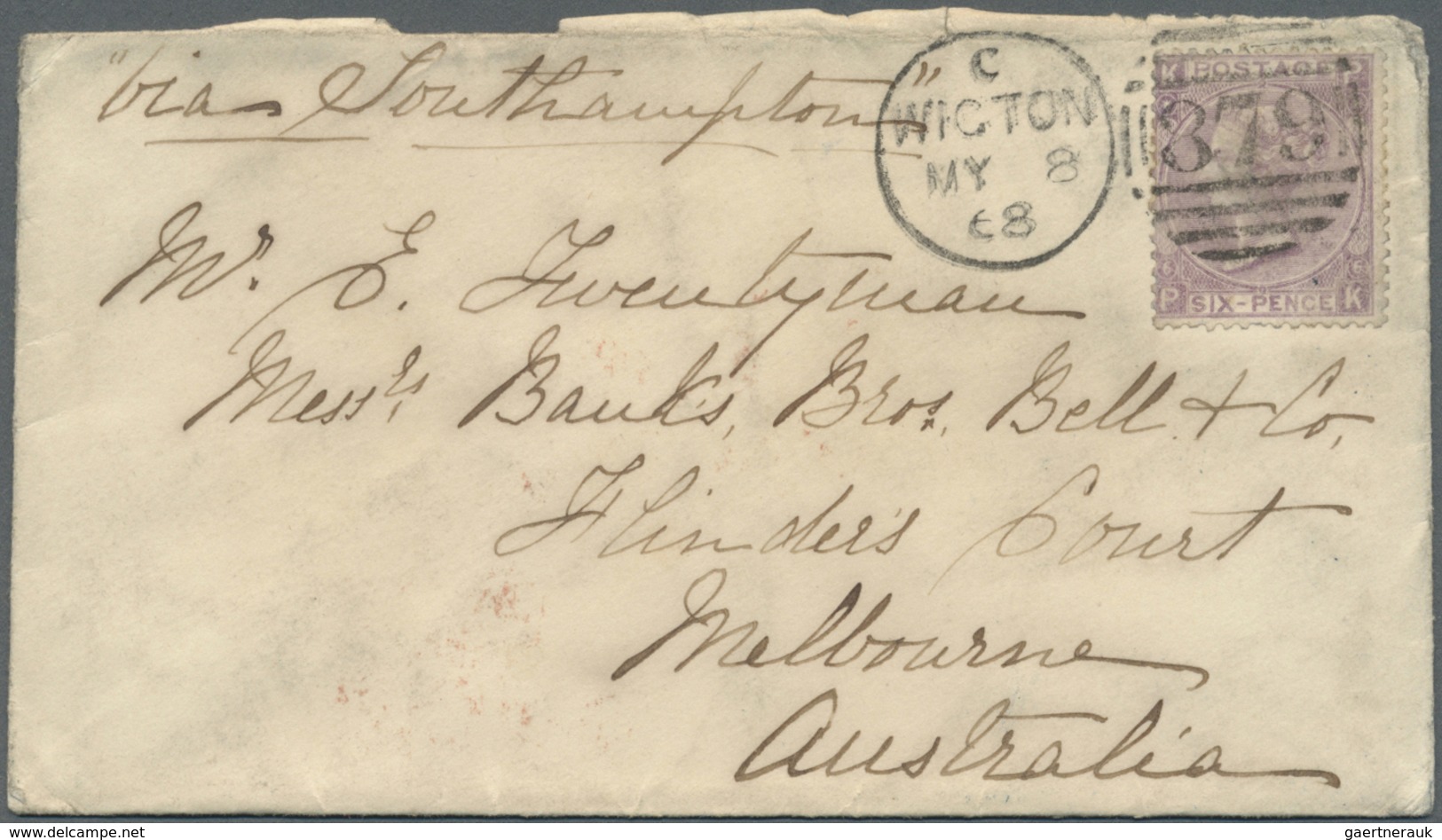 Br Großbritannien: 1869/1871 (ca.), Unusual Lot With 16 Covers Addressed To Victoria/Australia Mostly A - Autres & Non Classés