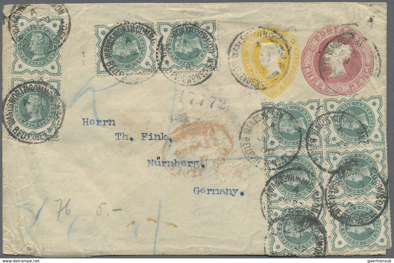 Br/GA Großbritannien: 1870/1970, Accumulation With About 80 Covers, Card And Postal Stationeries, From Tha - Other & Unclassified