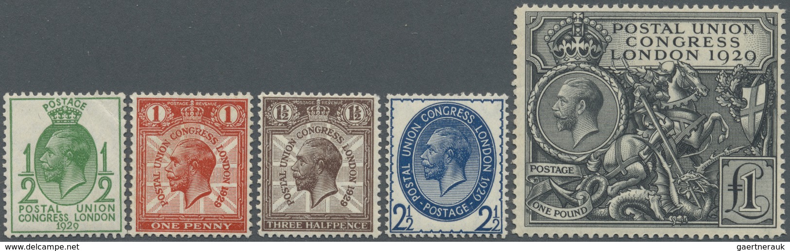 **/O Großbritannien: 1873/1938, Petty Assortment Incl. Two Covers And Main Value 1929 UPU Set Unmounted M - Autres & Non Classés