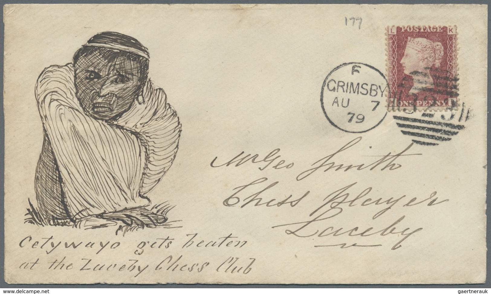 Brfst/Br Großbritannien: 1878/1879: ZULU Related Illustrations On 5 Cover Fronts, All Franked With 1858-79 1d - Autres & Non Classés