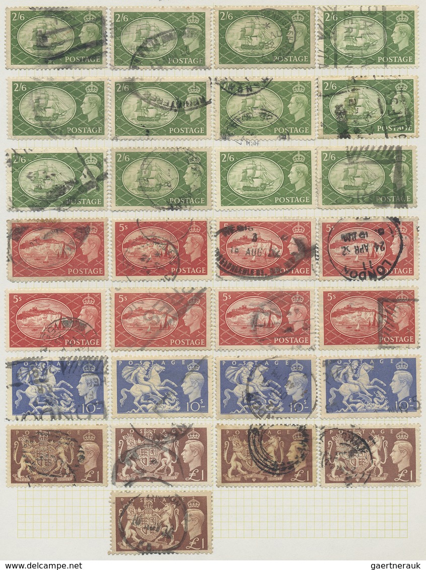 O Großbritannien: 1902/1960 (ca.), Comprehensive Used Accumulation Of Definitives In An Album, Main Va - Autres & Non Classés