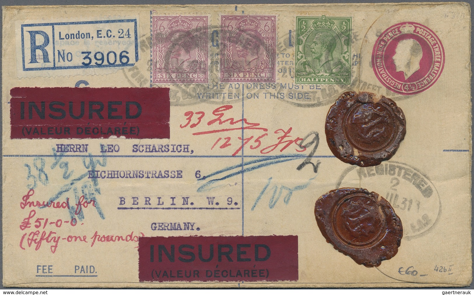 Br Großbritannien: 1906 /1960 (ca): 186 Covers And Postal Stationary, King George To Queen Elisabeth In - Autres & Non Classés