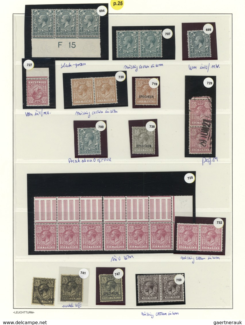 **/*/O Großbritannien: 1912/1924, KGV Profile Head Issue, Wm Simple Cypher, Specialised Collection/assortme - Autres & Non Classés