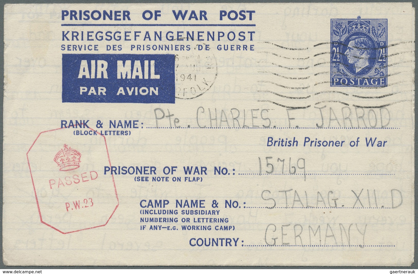 Br Großbritannien: 1915/1945, 318 POW letters and card from WW 1 and 2 in nice variety of camps with in