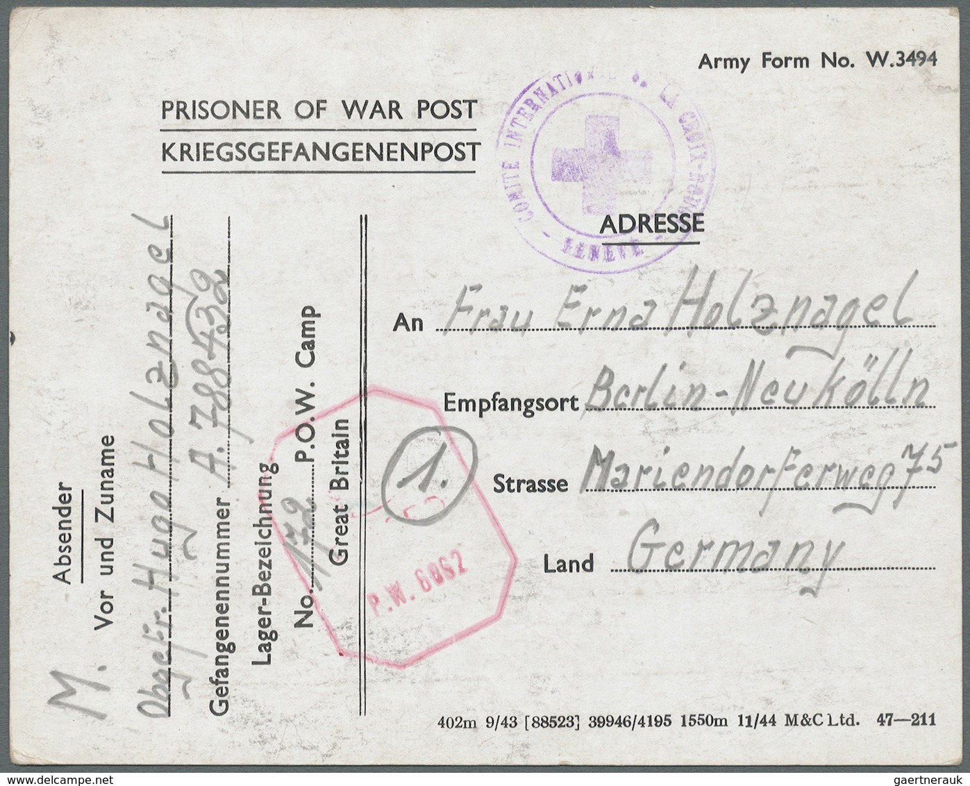 Br Großbritannien: 1915/1945, 318 POW letters and card from WW 1 and 2 in nice variety of camps with in