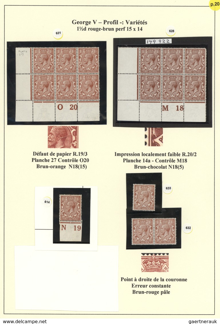 **/* Großbritannien: 1918/1923, 1½d. Brown, Specialised Group Of Eight Single Stamps, One Pair And Two Bl - Autres & Non Classés