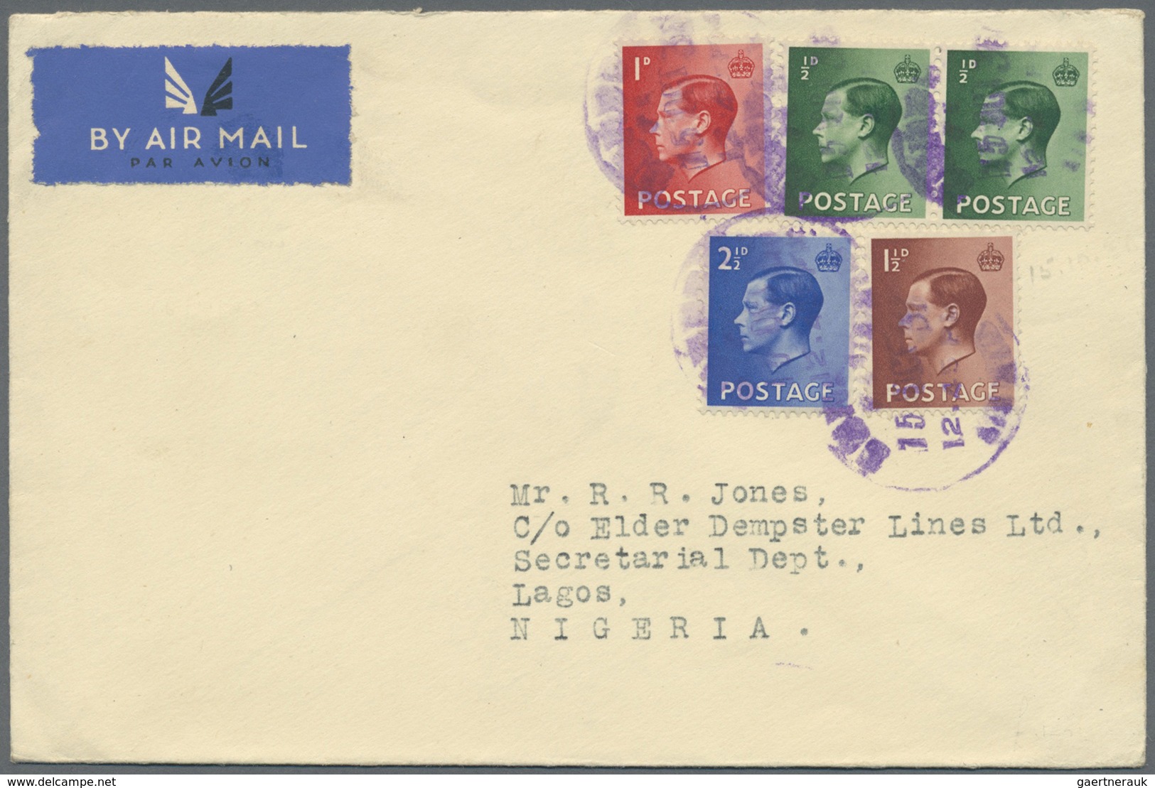 Br Großbritannien: 1936/1942, EDWARD VIII, Lot Of 18 Covers/cards, Mainly Airmail To Overseas, One F.d. - Autres & Non Classés