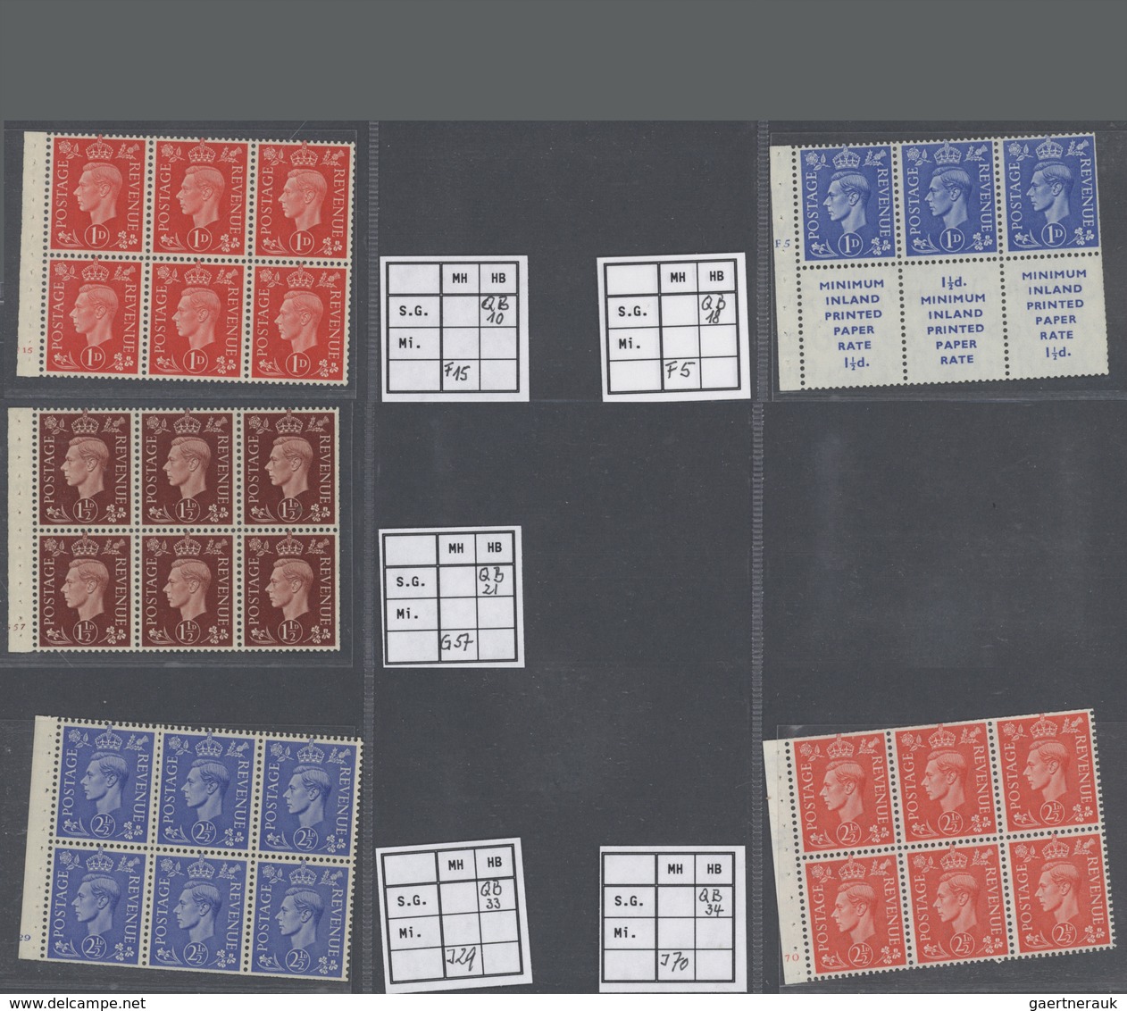 ** Großbritannien - Zusammendrucke: 1936/1972 (ca.), U/m Collection Of Apprx. 246 Booklet Panes From KE - Autres & Non Classés