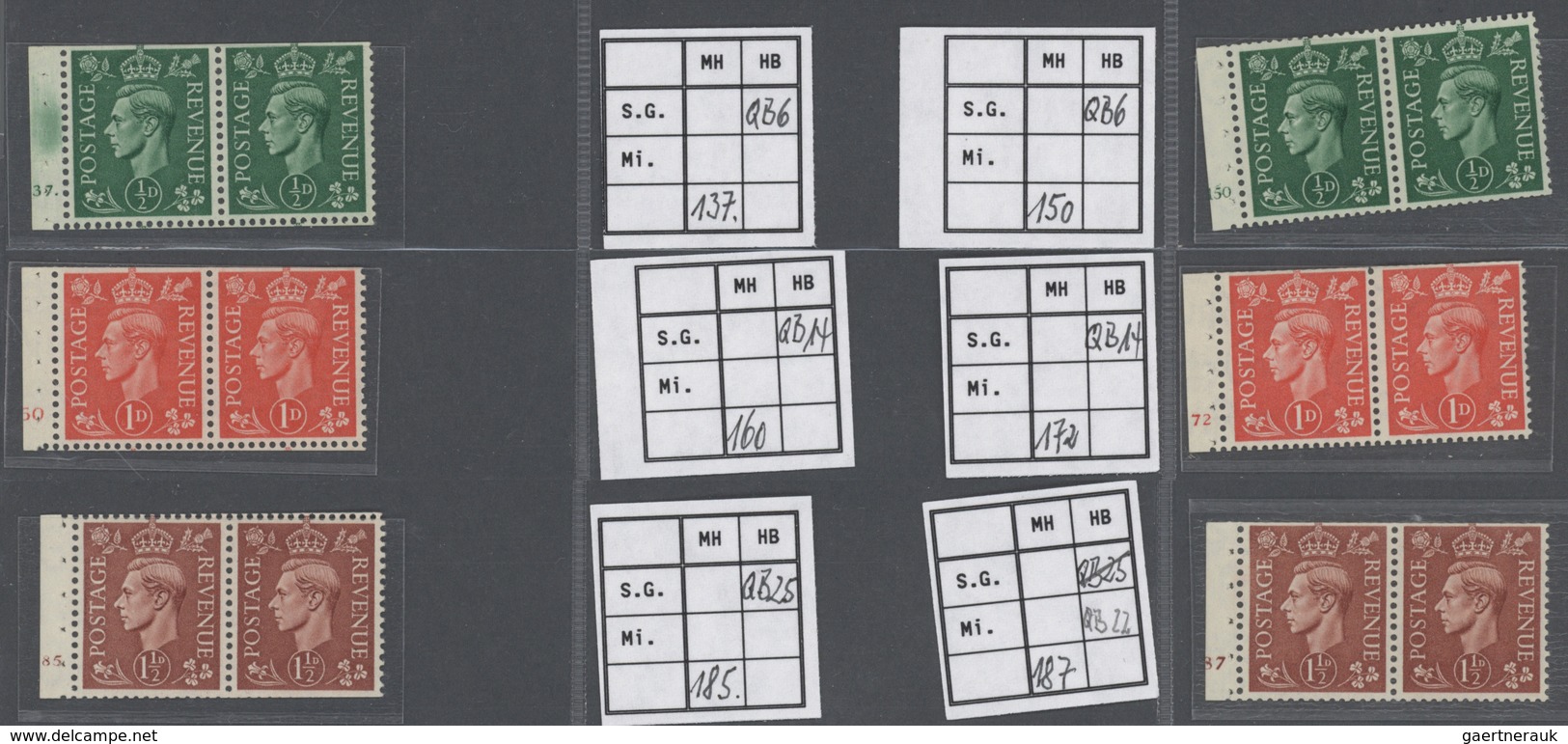 ** Großbritannien - Zusammendrucke: 1936/1972 (ca.), U/m Collection Of Apprx. 246 Booklet Panes From KE - Autres & Non Classés