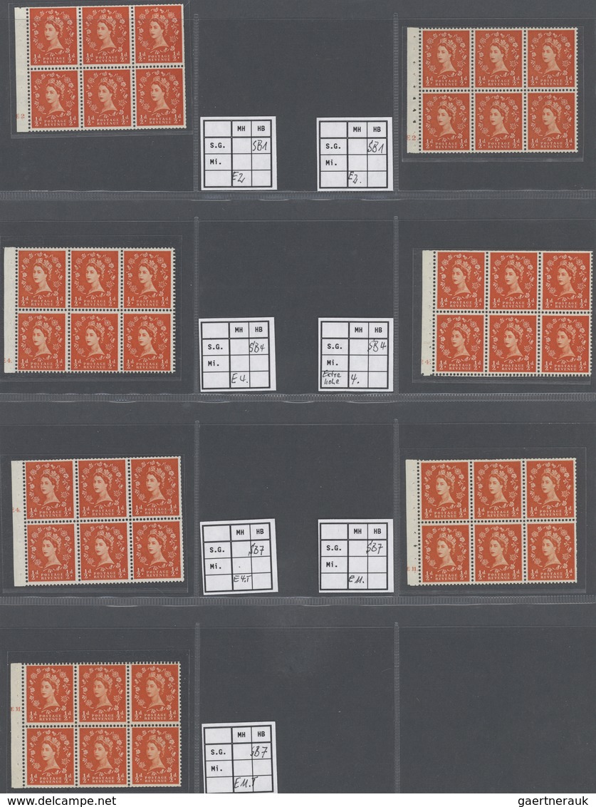 ** Großbritannien - Zusammendrucke: 1936/1972 (ca.), U/m Collection Of Apprx. 246 Booklet Panes From KE - Autres & Non Classés