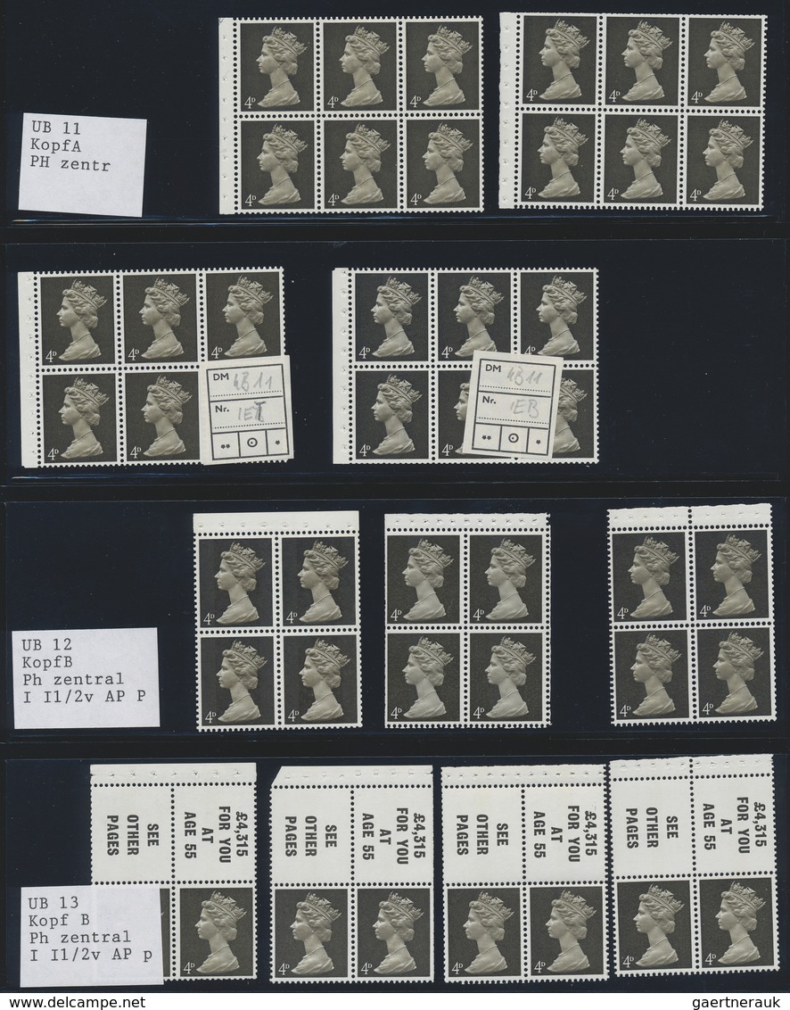 ** Großbritannien - Zusammendrucke: 1967/1970, QEII MACHIN PRE-DECIMAL, U/m Collection Of 58 Booklet Pa - Altri & Non Classificati