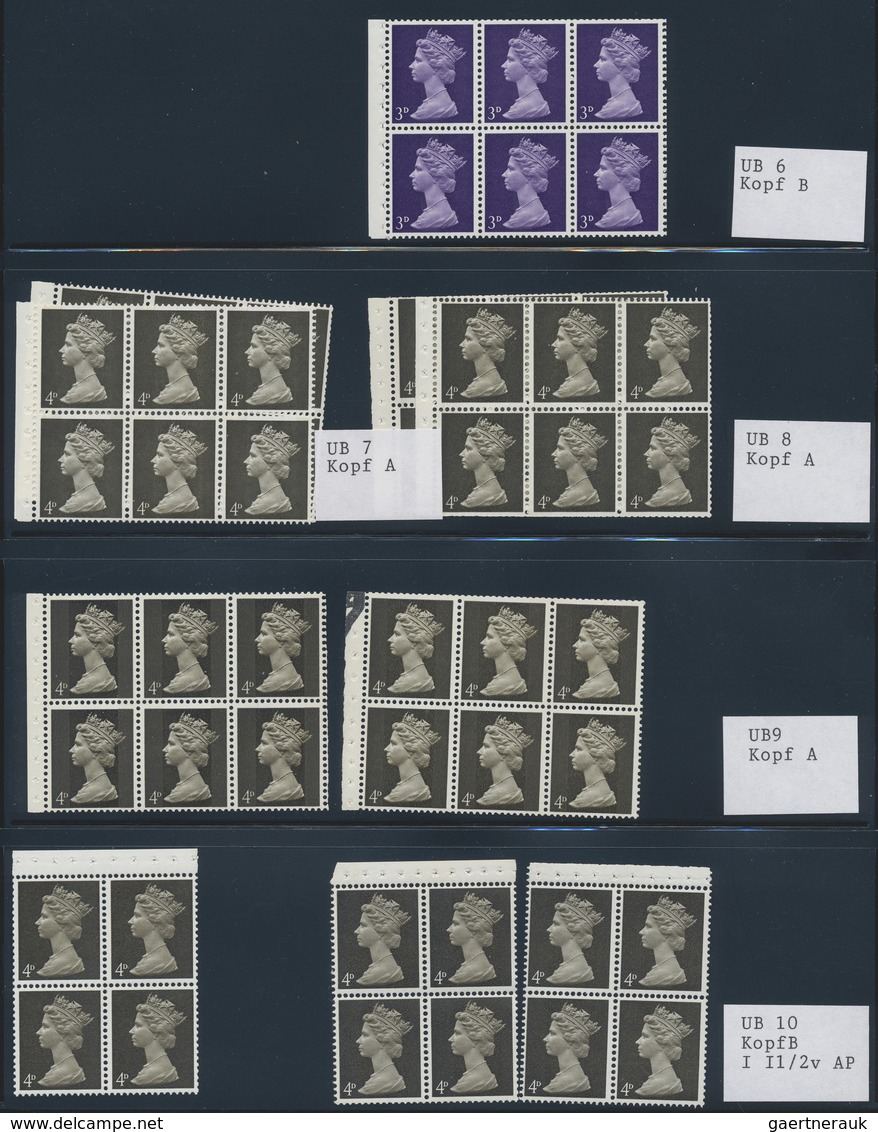 ** Großbritannien - Zusammendrucke: 1967/1970, QEII MACHIN PRE-DECIMAL, u/m collection of 58 booklet pa