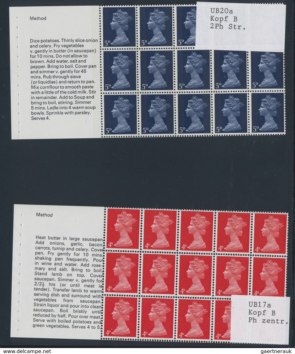 ** Großbritannien - Zusammendrucke: 1967/1970, QEII MACHIN PRE-DECIMAL, u/m collection of 58 booklet pa