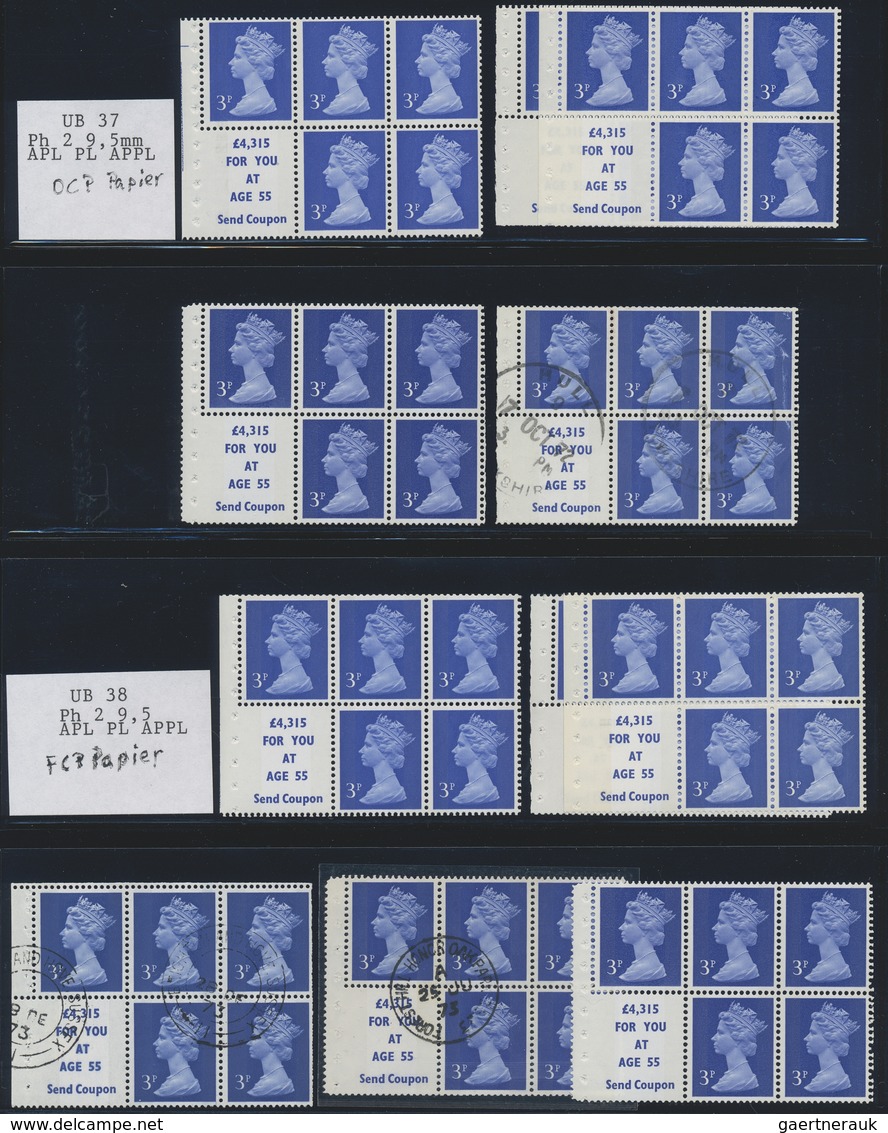 **/O Großbritannien - Zusammendrucke: 1971/1974, QEII MACHIN DECIMAL, U/m And Used Collection Of Apprx. 1 - Autres & Non Classés