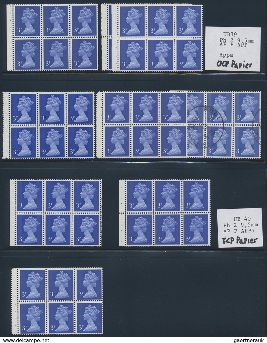 **/O Großbritannien - Zusammendrucke: 1971/1974, QEII MACHIN DECIMAL, u/m and used collection of apprx. 1