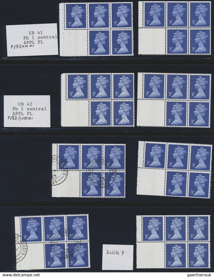 **/O Großbritannien - Zusammendrucke: 1971/1974, QEII MACHIN DECIMAL, u/m and used collection of apprx. 1