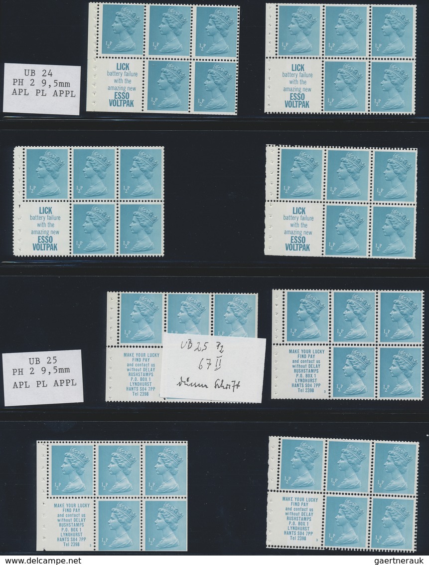 **/O Großbritannien - Zusammendrucke: 1971/1974, QEII MACHIN DECIMAL, u/m and used collection of apprx. 1