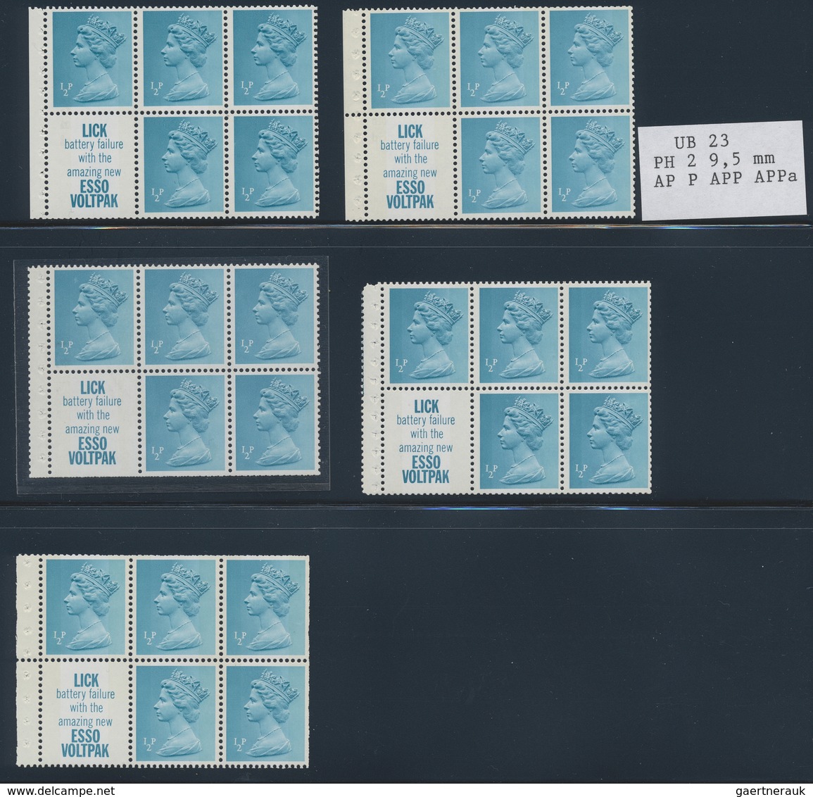 **/O Großbritannien - Zusammendrucke: 1971/1974, QEII MACHIN DECIMAL, u/m and used collection of apprx. 1