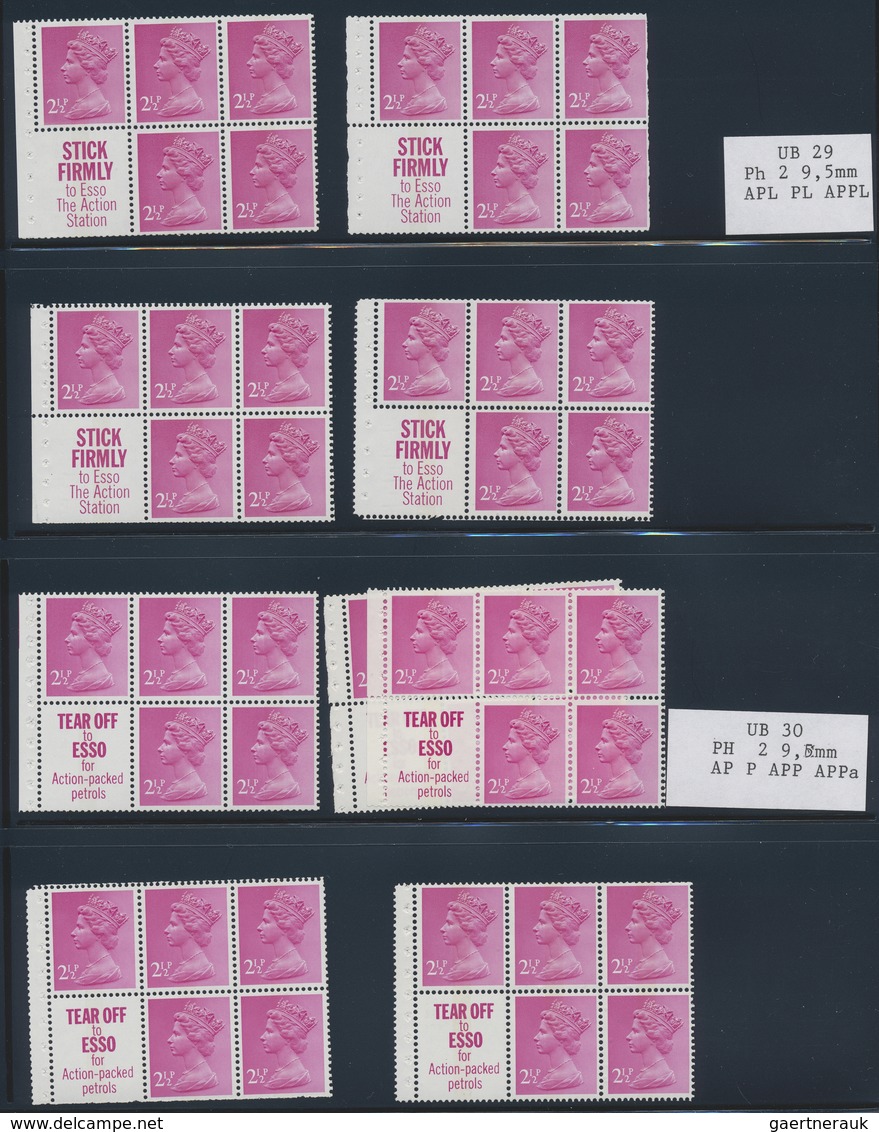 **/O Großbritannien - Zusammendrucke: 1971/1974, QEII MACHIN DECIMAL, u/m and used collection of apprx. 1