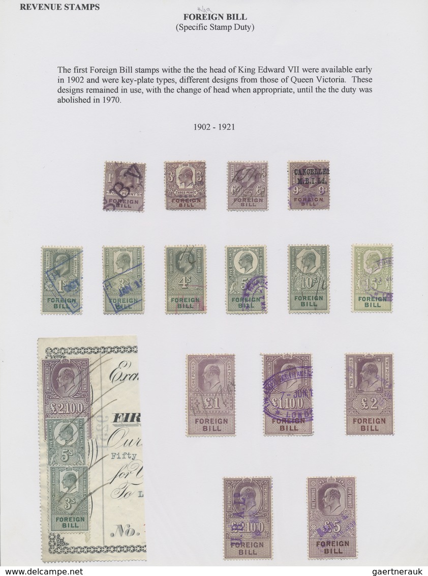 O/*/(*) Großbritannien - Stempelmarken: 1860/1970 (ca.), Collection/assortment Of Apprx. 160 Fiscal Stamps, - Fiscales