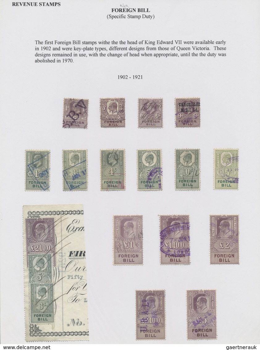 O/*/(*) Großbritannien - Stempelmarken: 1860/1970 (ca.), Collection/assortment Of Apprx. 160 Fiscal Stamps, - Fiscaux