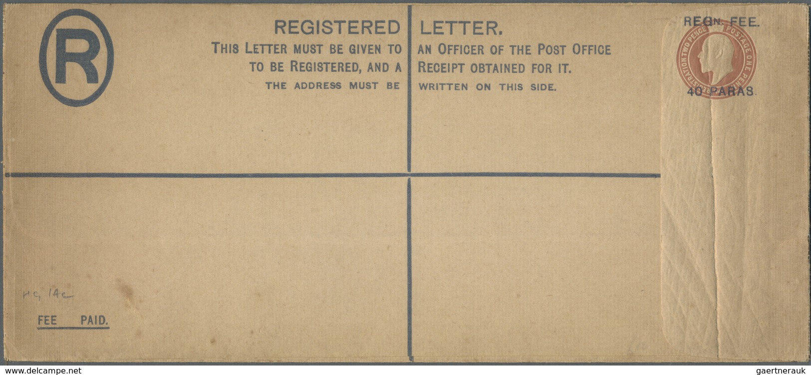 GA Britische Post In Der Türkei: 1902-1912: Collection Of 10 Postal Stationery Cards, Registered Envelo - Other & Unclassified