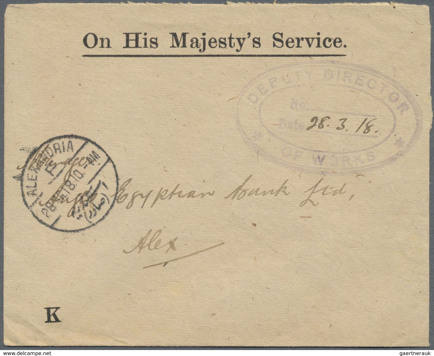 Br Britische Militärpost In Ägypten: 1916/1917, 39 Covers "On His Majesty's Service" In Near East Mainl - Autres & Non Classés