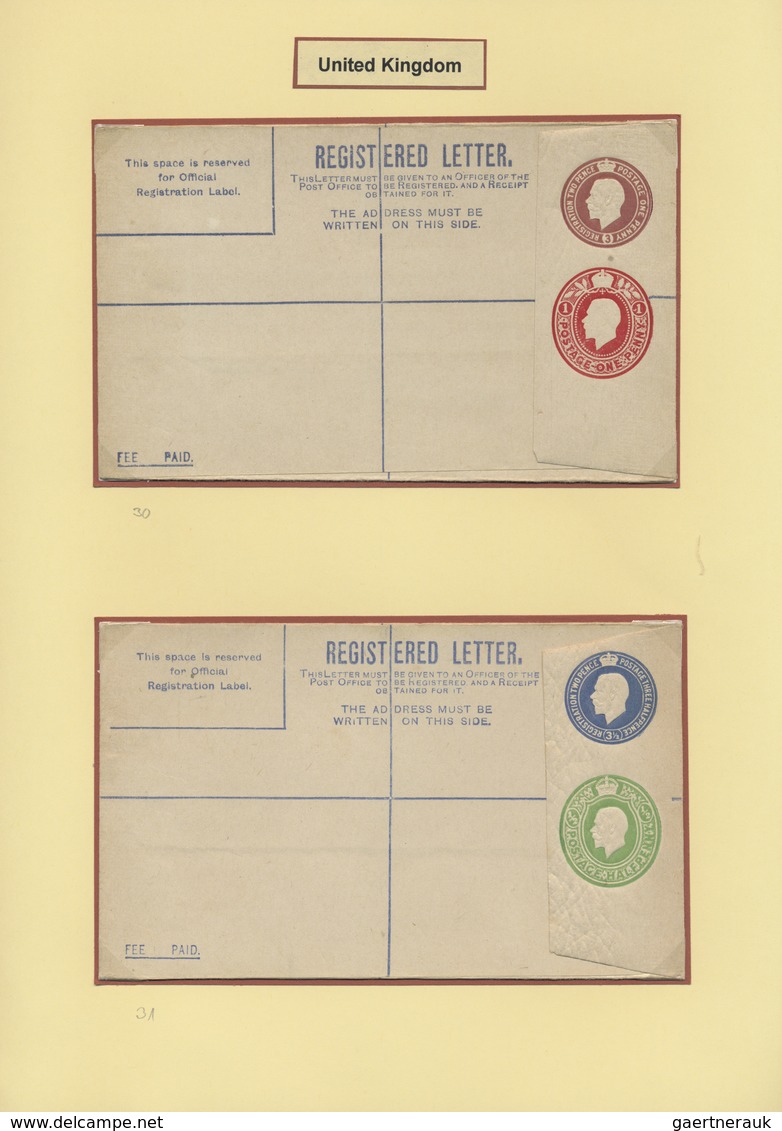 GA Großbritannien - Ganzsachen: 1878/1982, REGISTERED ENVELOPES, deeply specialised and comprehensive c