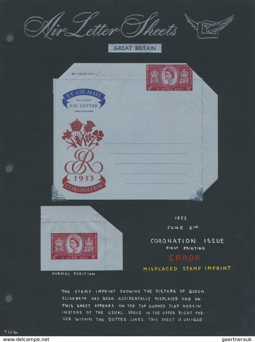 GA Großbritannien - Ganzsachen: 1941/1957 (ca.), AEROGRAMMES: Specialised Exhibition Collection On Well - 1840 Mulready Envelopes & Lettersheets