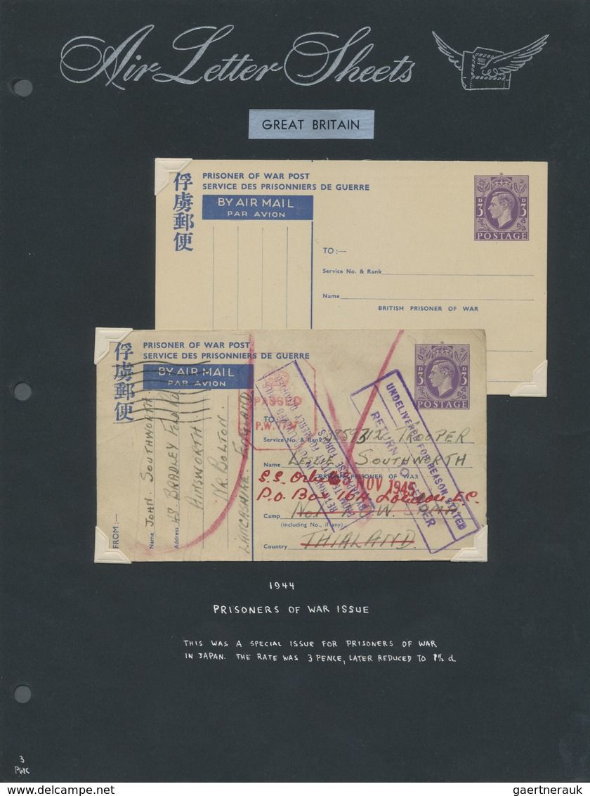 GA Großbritannien - Ganzsachen: 1941/1957 (ca.), AEROGRAMMES: specialised exhibition collection on well