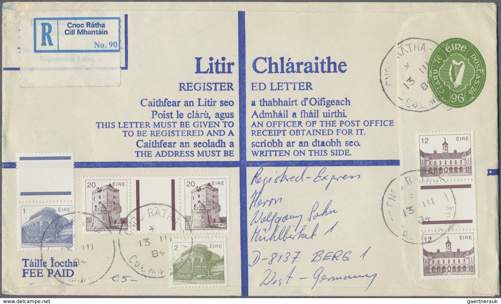 Br Irland: 1920/1985 (ca): 28 Covers And Postal Stationary, Including Regististred Letters, Censored Ma - Lettres & Documents