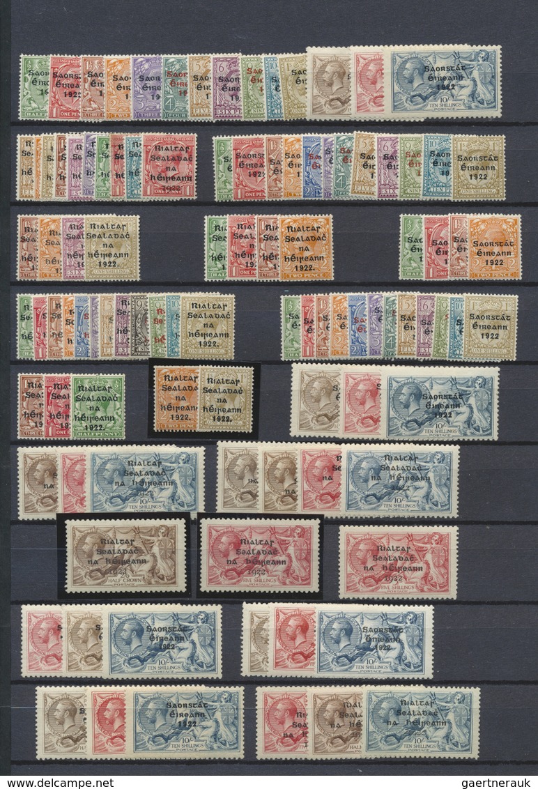 **/* Irland: 1922, "Rialtas Sealadach Na HÉireann" And "Saorstát Éireann" Overprints, Mint Accumulation O - Lettres & Documents