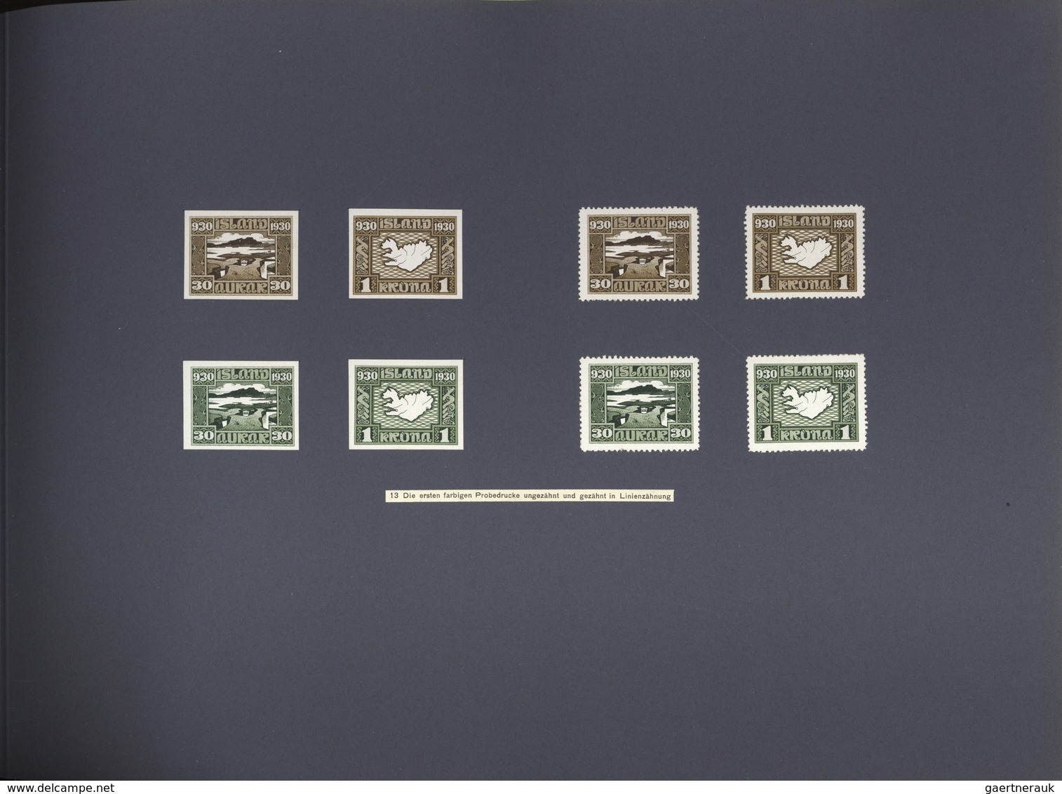 Island: 1930, Die Jubiläumsbriefmarken von Island 930-1930 / entworfen von Ludwig Hesshaimer / gedru