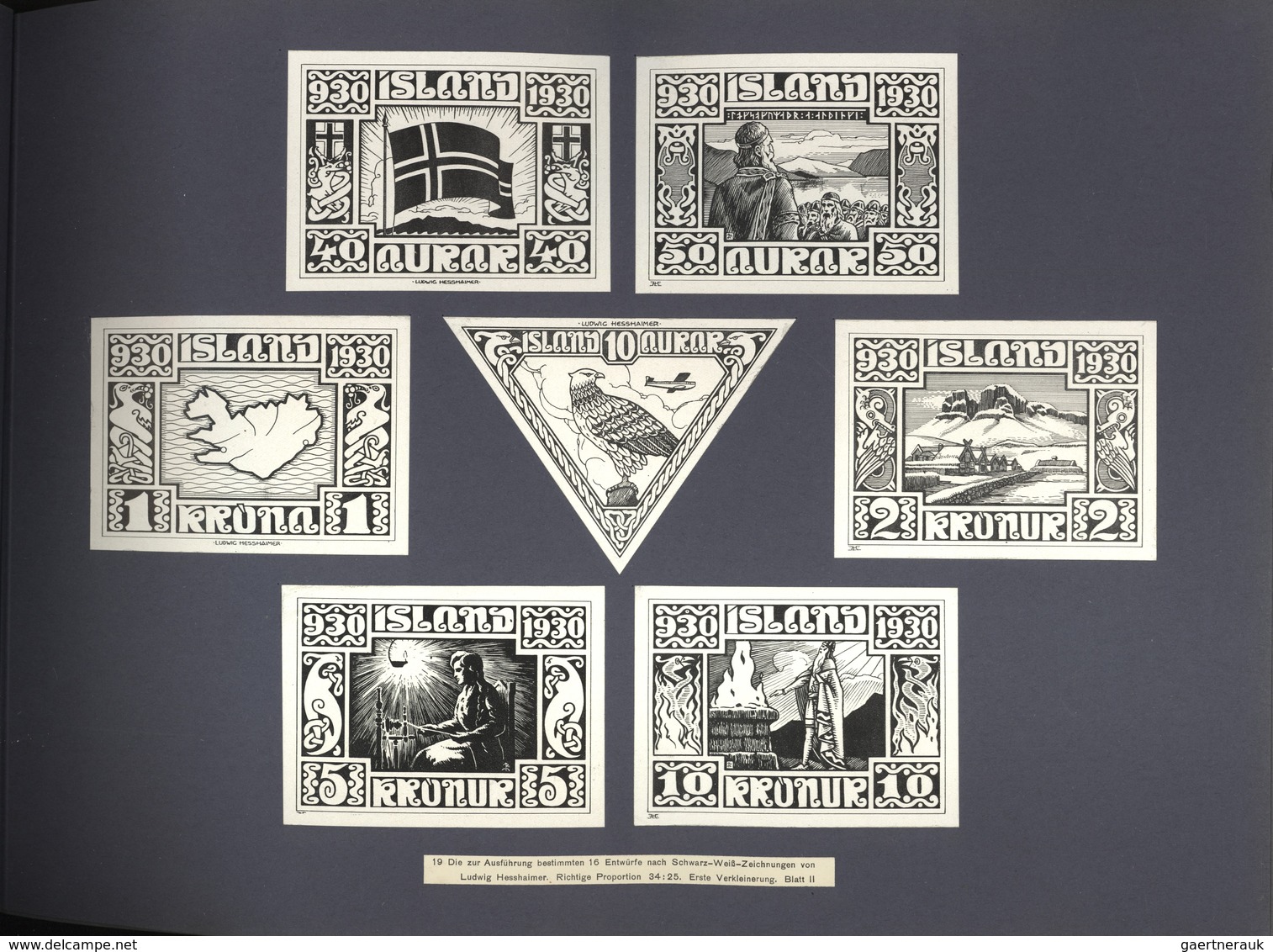 Island: 1930, Die Jubiläumsbriefmarken von Island 930-1930 / entworfen von Ludwig Hesshaimer / gedru