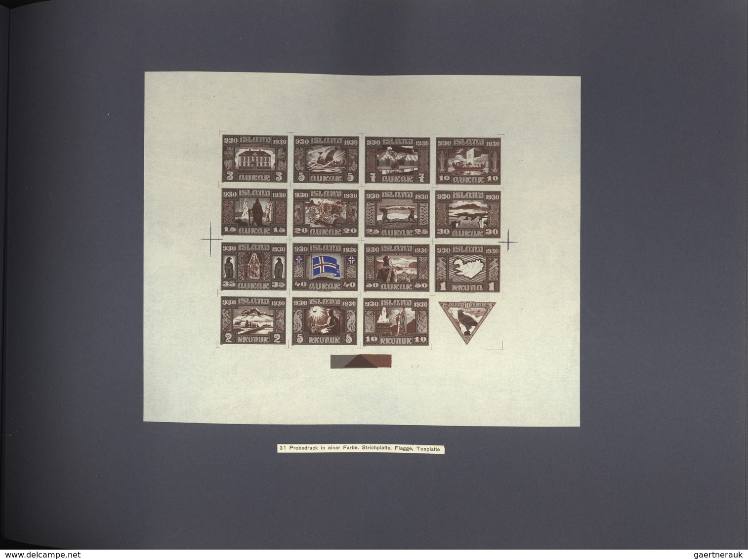 Island: 1930, Die Jubiläumsbriefmarken von Island 930-1930 / entworfen von Ludwig Hesshaimer / gedru