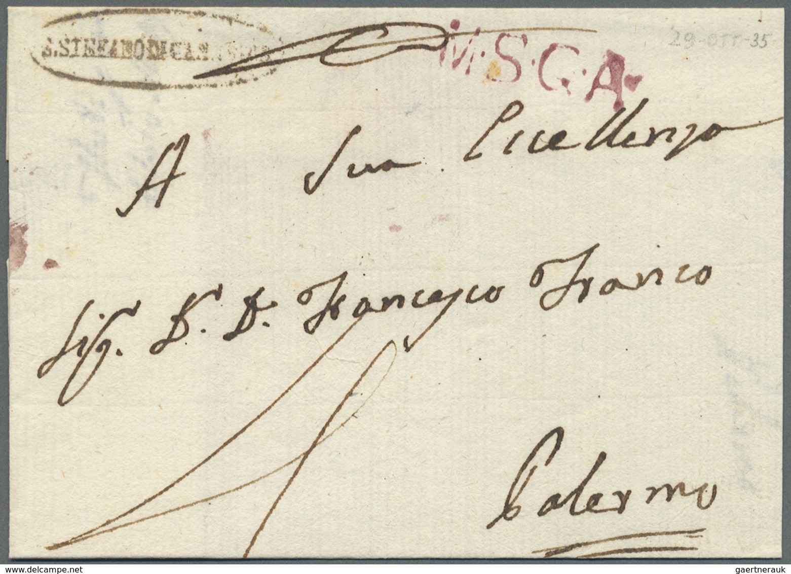 Br Italien - Vorphilatelie: 1608/1850 SICILY: 70+ Letters With Some Rare Post Marks E.g. "BIANCAVILLA", - 1. ...-1850 Prefilatelia