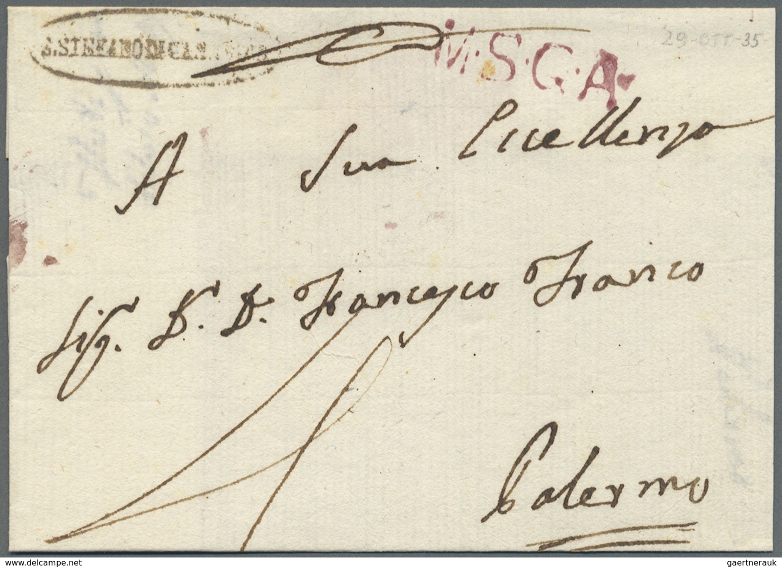 Br Italien - Vorphilatelie: 1608/1850 SICILY: 70+ Letters With Some Rare Post Marks E.g. "BIANCAVILLA", - 1. ...-1850 Vorphilatelie