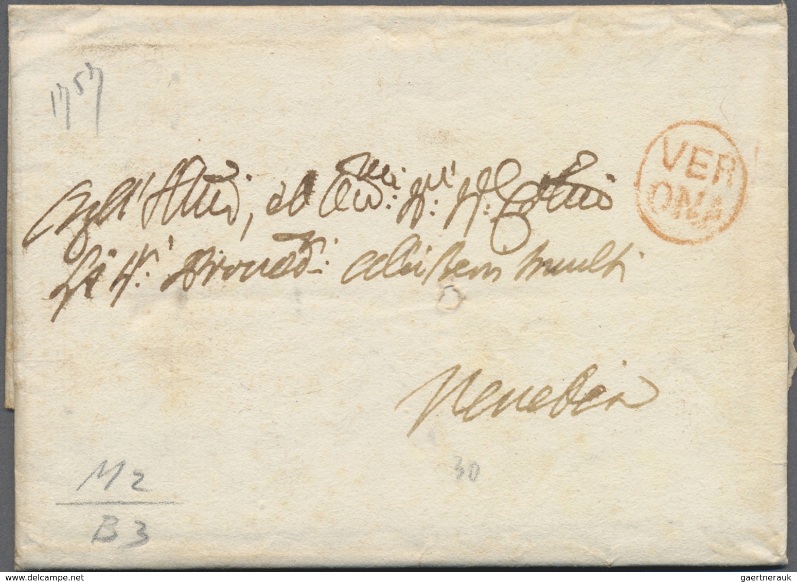 Br Italien - Vorphilatelie: 1757/1855 Ca., Collection With More Than 40 Folded Letter Covers, Comprisin - ...-1850 Voorfilatelie