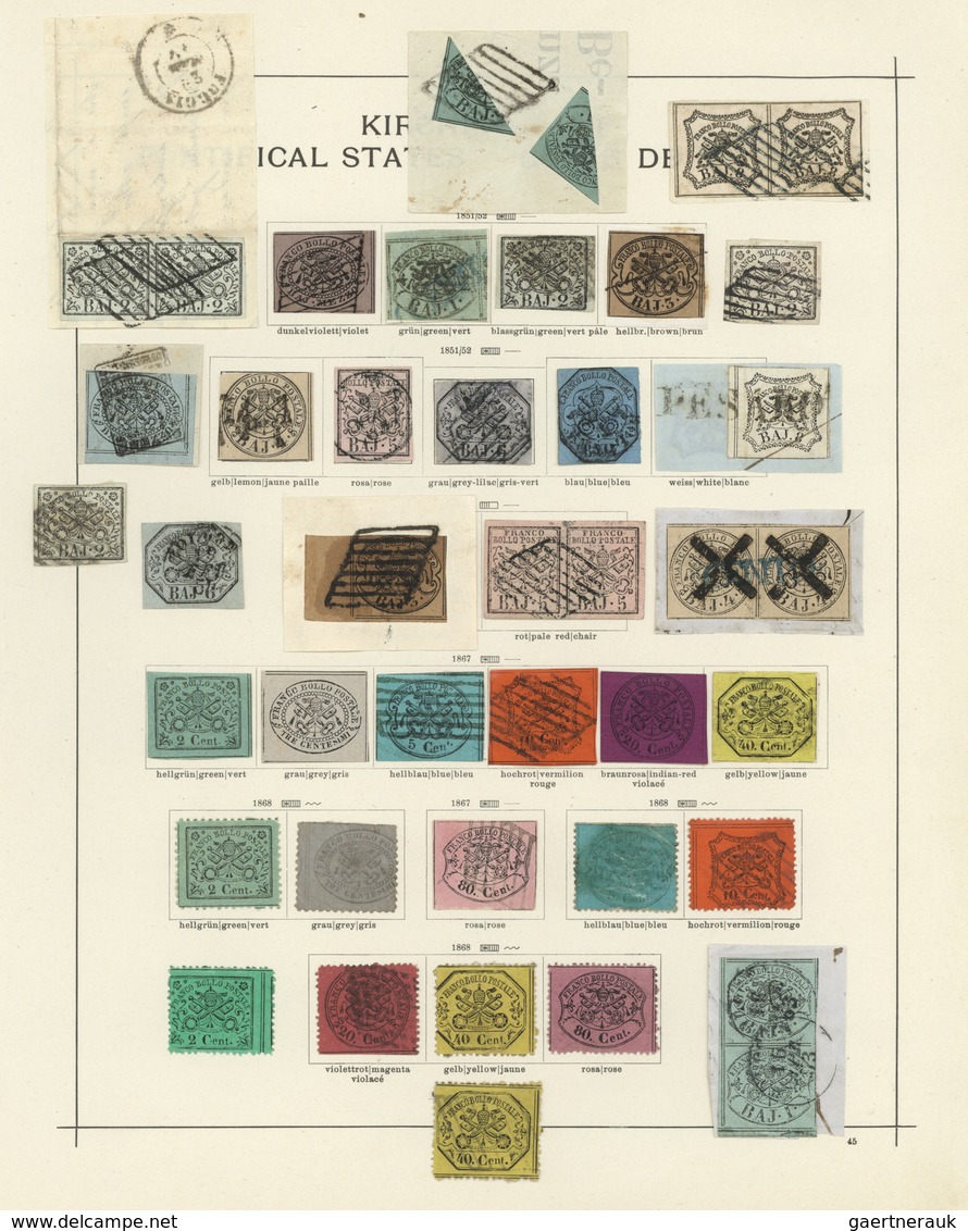 O/*/Brfst/(*) Altitalien: 1851/1972, Italian States/Italy, Used And Mint Collection On Album Pages, Partly Varied - Collections