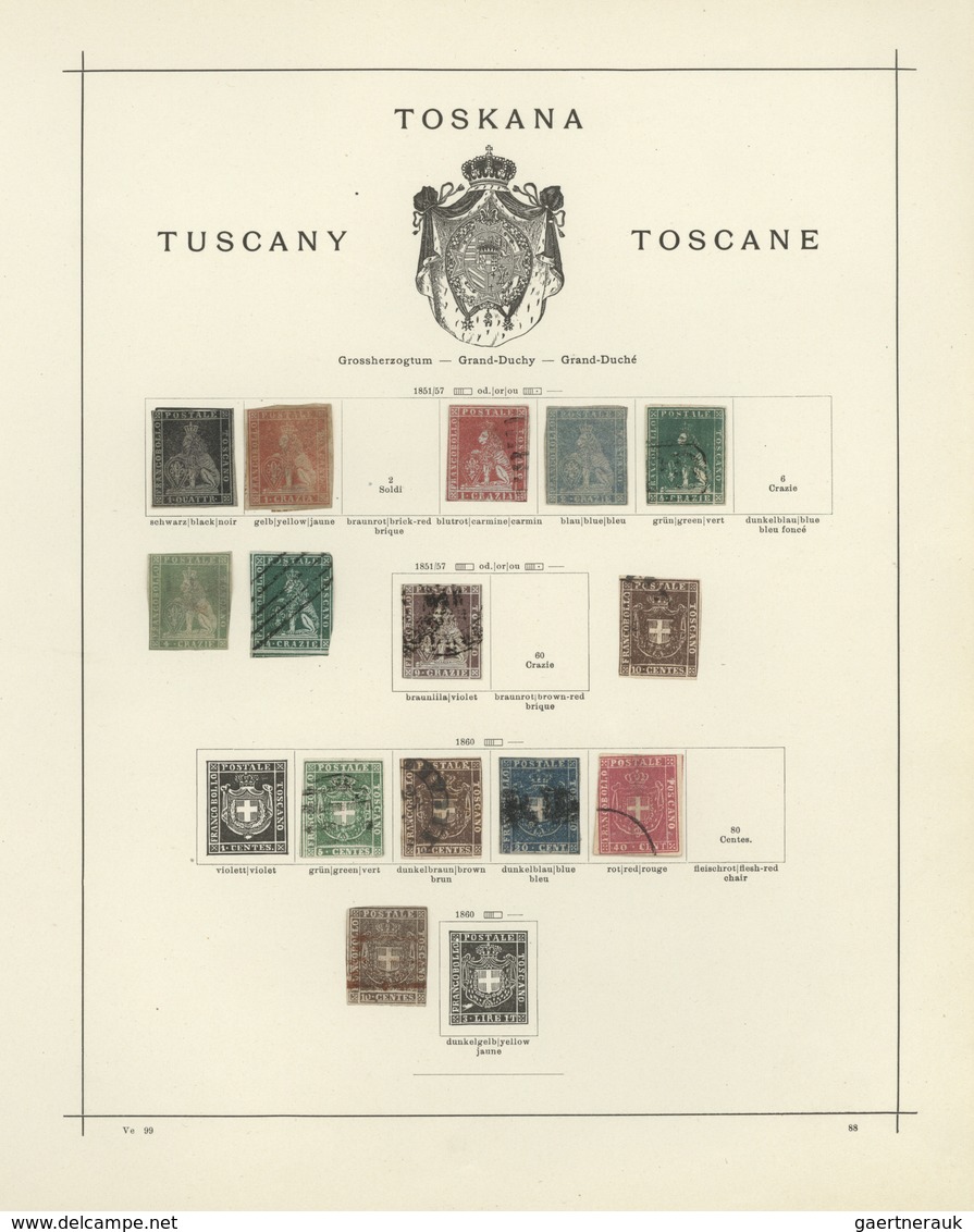 O/*/Brfst/(*) Altitalien: 1851/1972, Italian States/Italy, Used And Mint Collection On Album Pages, Partly Varied - Collections