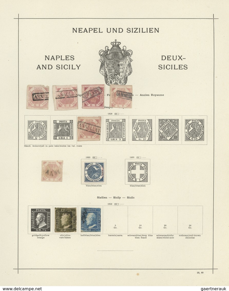 O/*/Brfst/(*) Altitalien: 1851/1972, Italian states/Italy, used and mint collection on album pages, partly varied