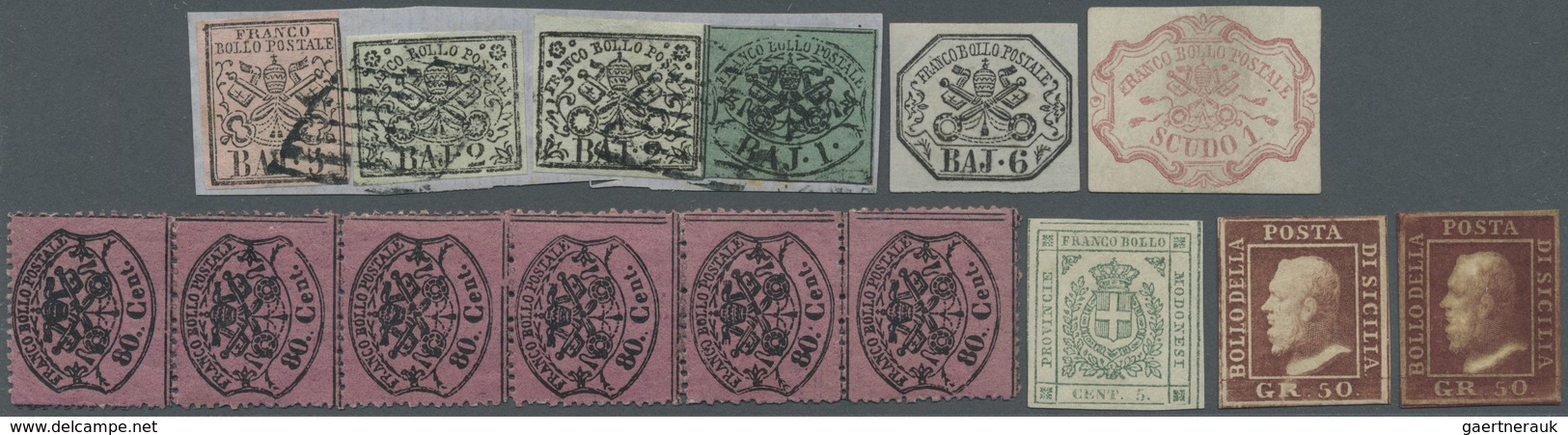 */(*)/Brfst Altitalien: 1852/1859, Mint And Used Lot Of Better Issues (previous Auction Lots Of Other Auction Ho - Collections