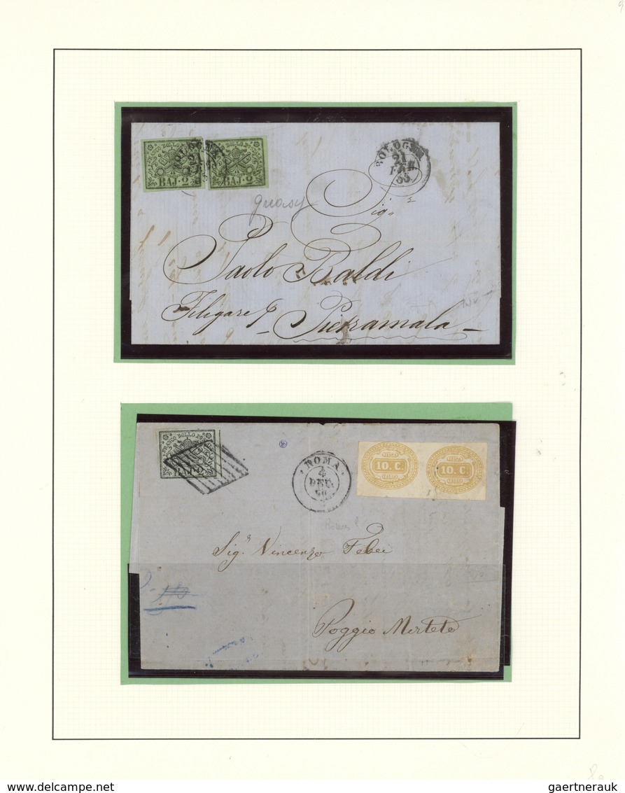 O/Br/*/Brfst Italien - Altitalienische Staaten: Kirchenstaat: 1821/1870, specialised collection of apprx. 225 sta