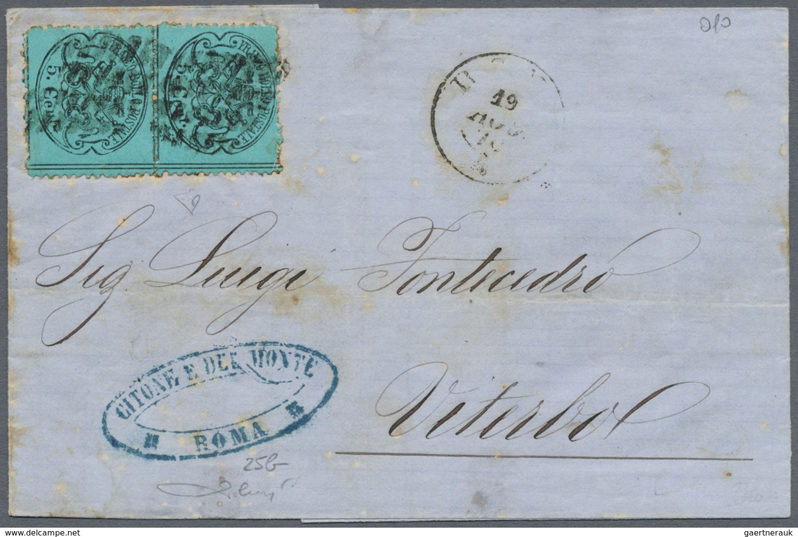 Br Italien - Altitalienische Staaten: Kirchenstaat: 1867/1868: Lot With 12 Letters (and One Front) With - Etats Pontificaux