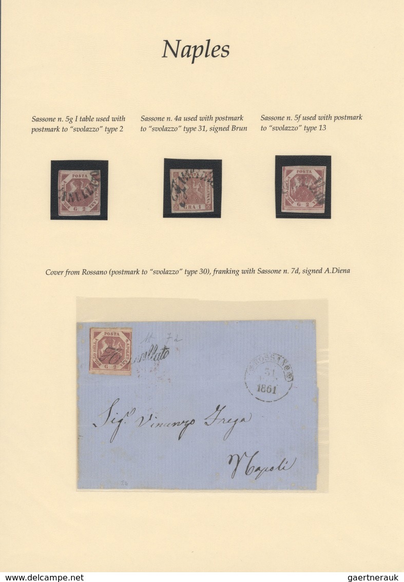 O/Br/* Italien - Altitalienische Staaten: Neapel: 1858: Specialised collection "Regno di Napoli". More then